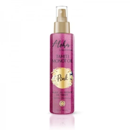 InoDerma Aloha Tahiti MonoÏ OIL Pailletée PINK Spray 150ML pour Beauté