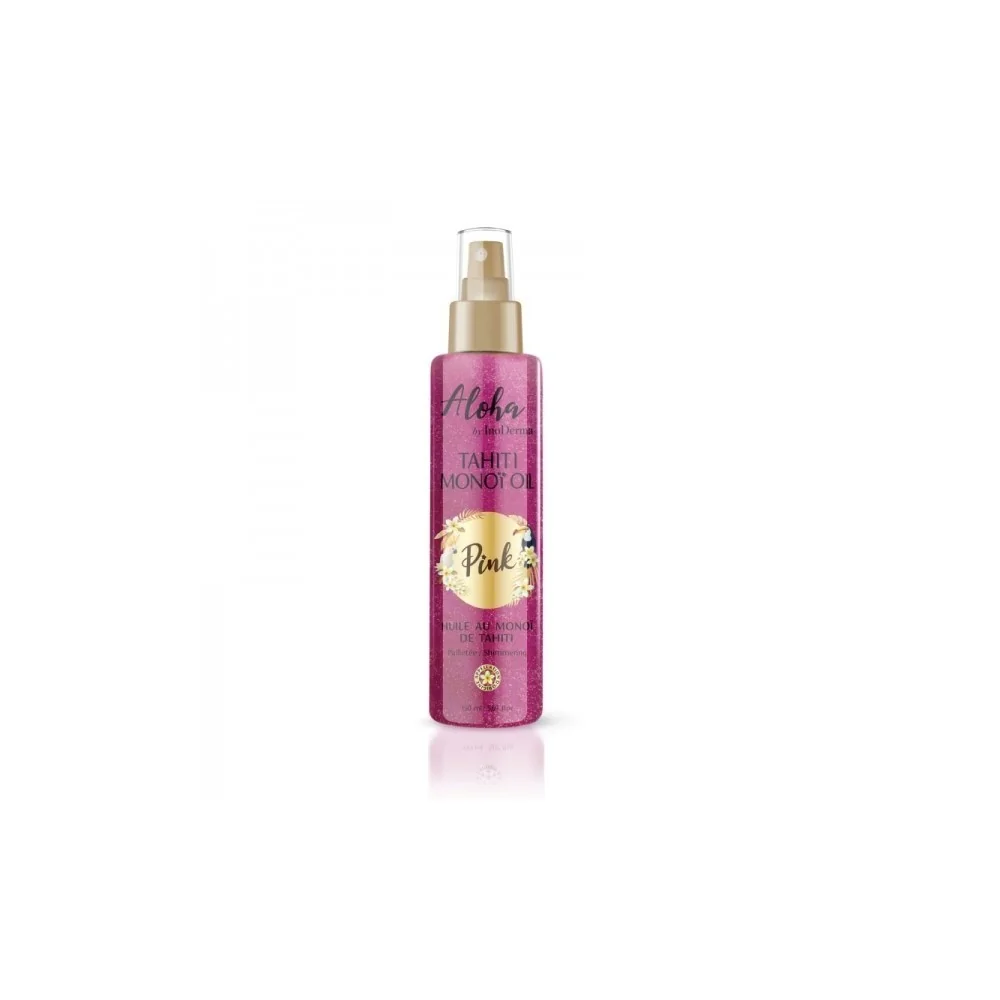 InoDerma Aloha Tahiti MonoÏ OIL Pailletée PINK Spray 150ML pour Beauté