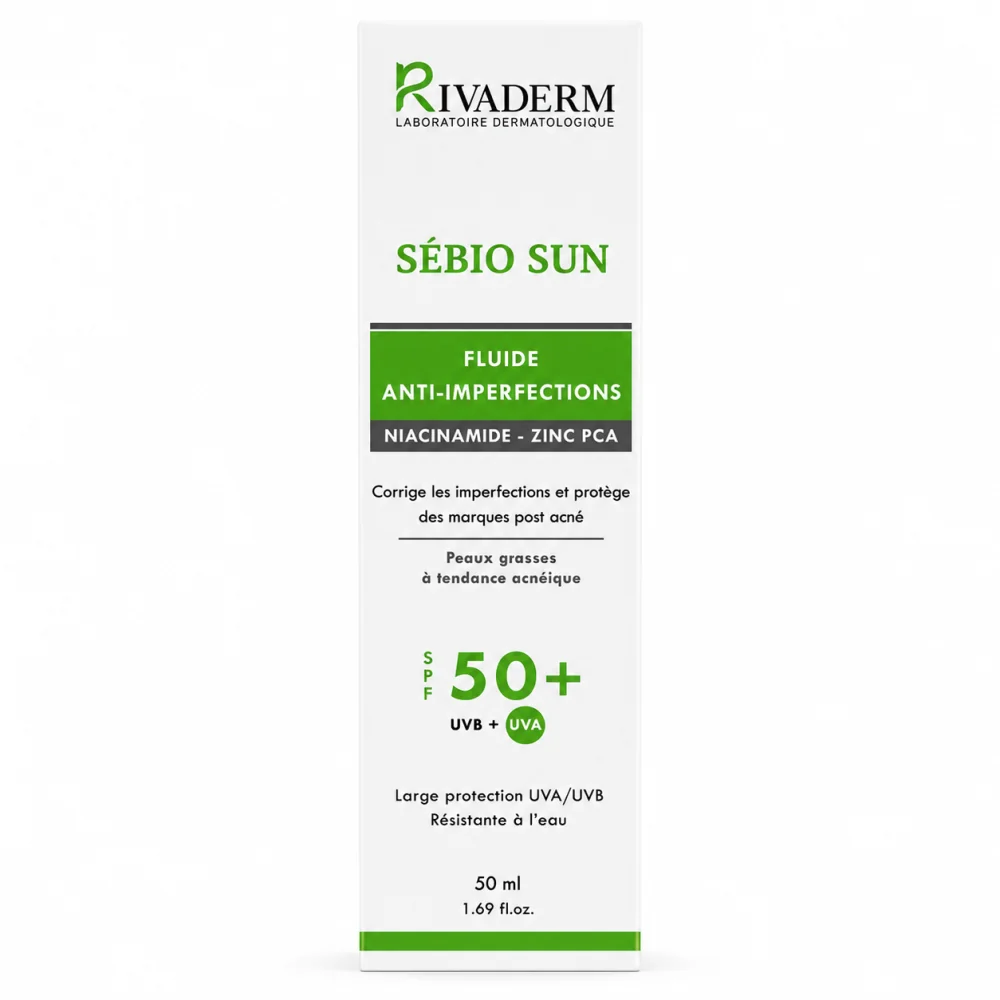 RIVADERM SEBIO SUN - FLUIDE ANTI IMPERFECTIONS SPF50+ 50GR