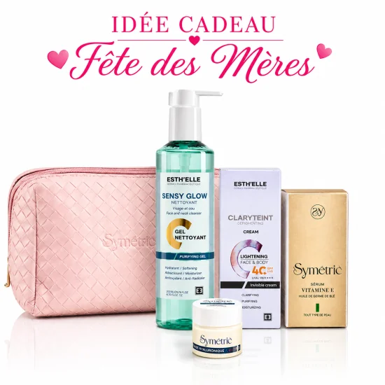 ESTHELLE - CREME SOLAIRE ANTI TACHES INVISIBLE SPF40+ SERUM VITAMINE E, GEL NETTOYANT MINIATURE CREME ET TROUSSE OFFERTS