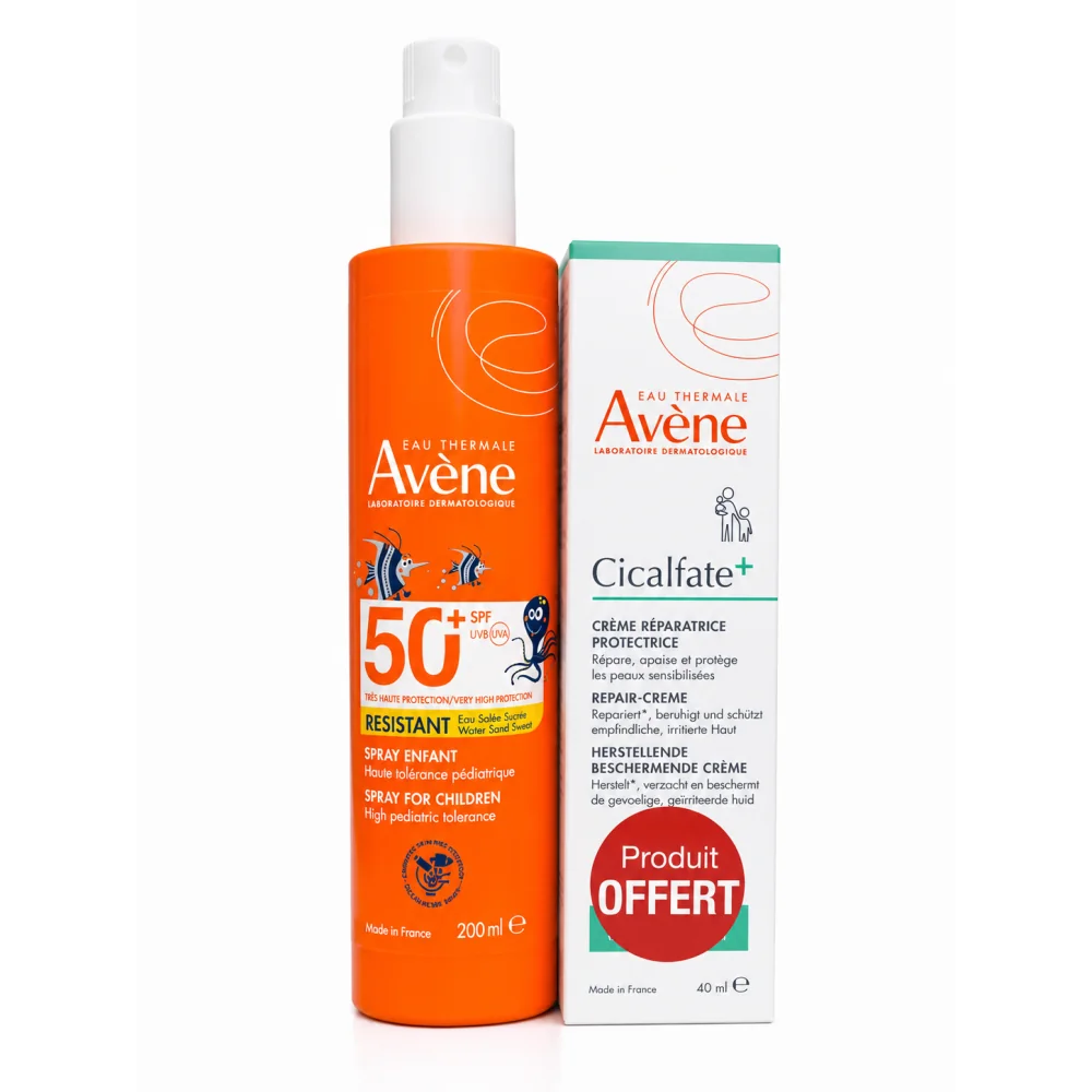 AVENE - SPRAY SOLAIRE INVISIBLE SPF50+ ENFANT 200ML + AVENE CICALFATE CRME REPARATRICE 40ML OFFERTE