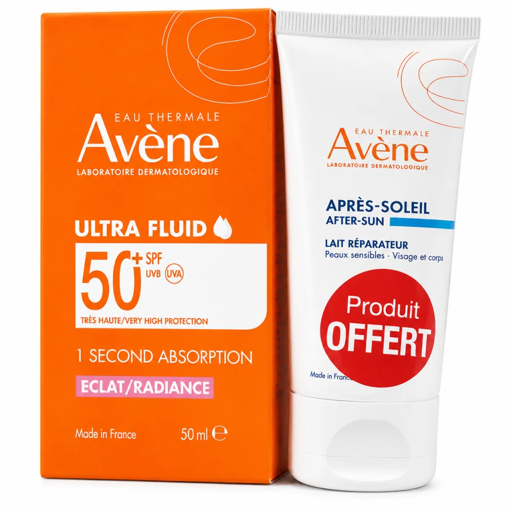 AVENE - ULTRA FLUID ECLAT RADIANCE SPF50+ 50ML + LAIT APRES SOLEIL 50ML OFFERT