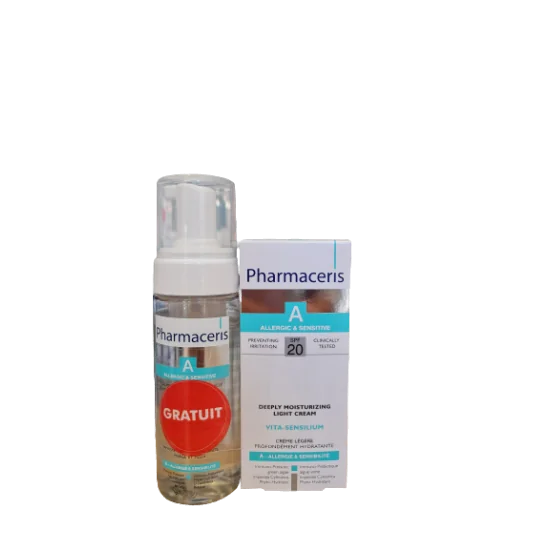 PHARMACERIS A COFFRET CREME HYDRATANTE LEGERE UV20+ MOUSSE NETTOYAN...
