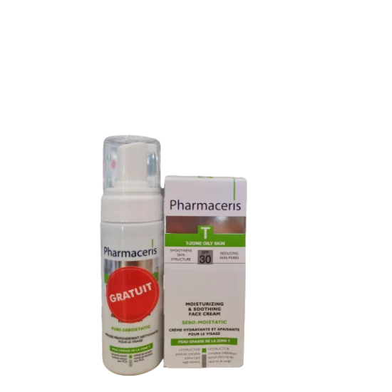 PHARMACERIS T COFFRET CREME HYDRATANTE + GEL NETTOYANT GRATUIT PEAU...