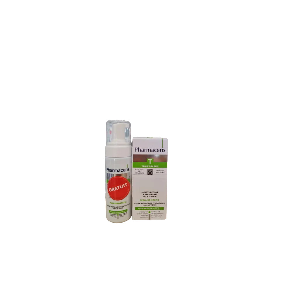 PHARMACERIS T COFFRET CREME HYDRATANTE + GEL NETTOYANT GRATUIT PEAU...