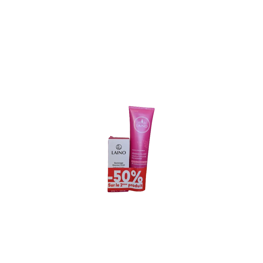 LAINO COFFRET GOMMAGE DOUCEUR ECLAT + DEMAQUILLANT SOUS LA DOUCHE V...