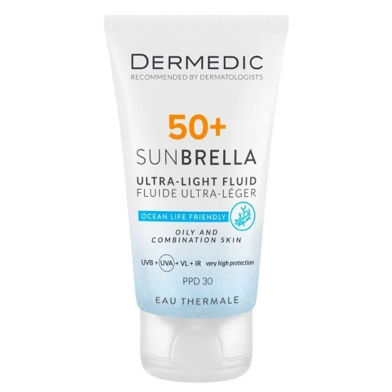 DERMEDIC SUNBRELLA FLUIDE SPF50+ Peaux MIXTES A GRASSES pour Beauté