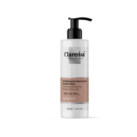 CLARENIA GEL NETTOYANT ECLAIRCISSANT DOUBLE ACTION PEAU MIXTE A GRA...