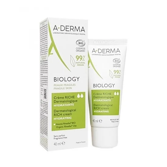A-DERMA BIOLOGY CREME RICHE HYDRATANTE PEAUX FRAGILES 40ML pour Beauté