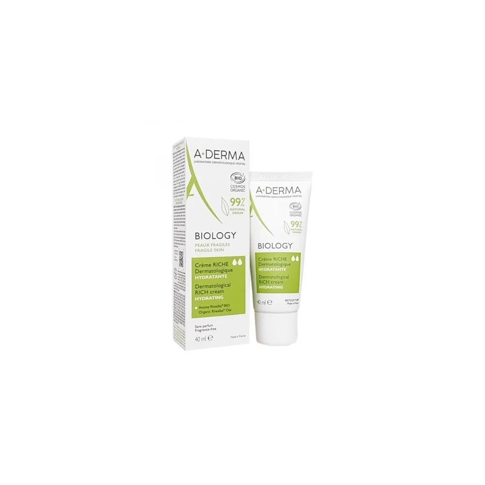 A-DERMA BIOLOGY CREME RICHE HYDRATANTE PEAUX FRAGILES 40ML pour Beauté