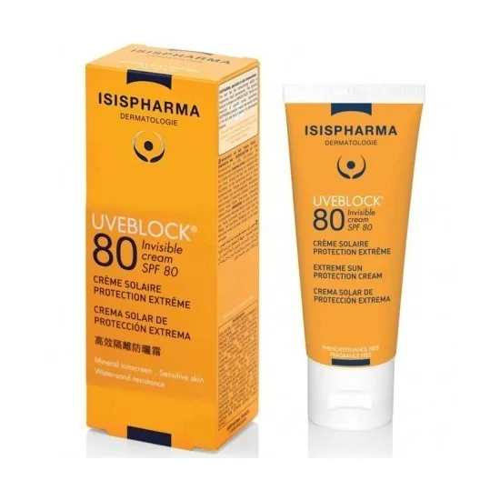ISISPHARMA UVEBLOCK - CREME INVISIBLE SPF80 40ML pour Solaire