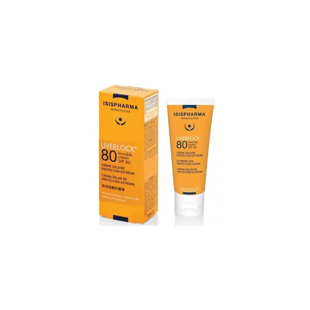 ISISPHARMA UVEBLOCK - CREME INVISIBLE SPF80 40ML pour Solaire