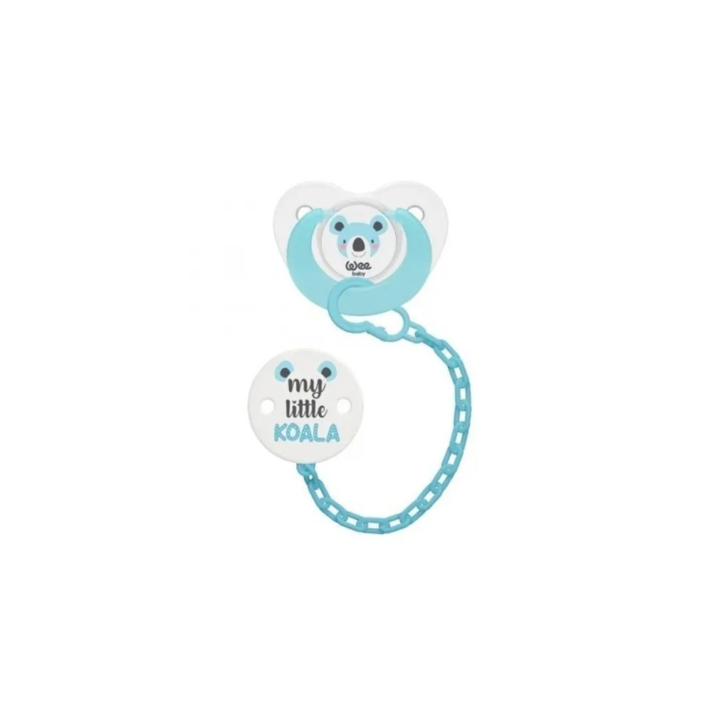 Agrandir WEE BABY SUCETTE AVEC CHAINE GARÇON 6-18M pour Maman et bébé