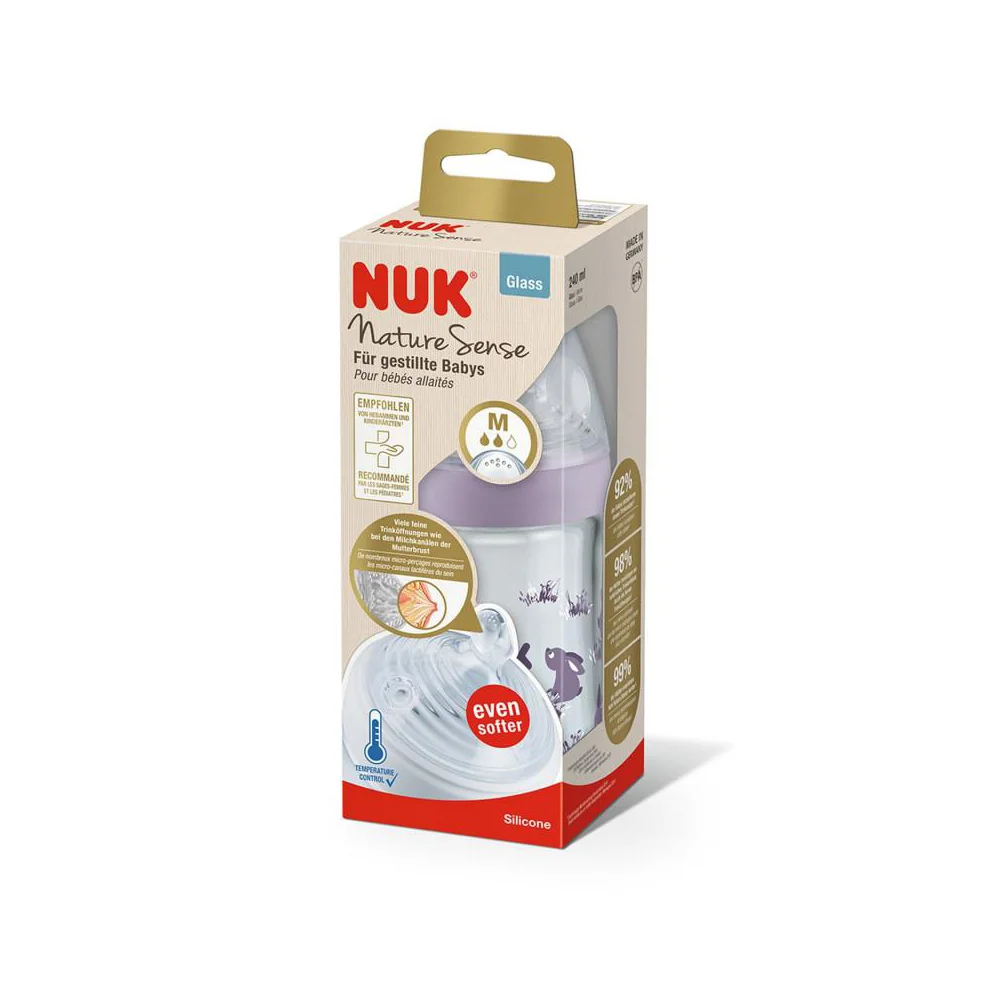 NUK Biberon en verre Nature Sense Avec Temperature  240 ml pour Cha...