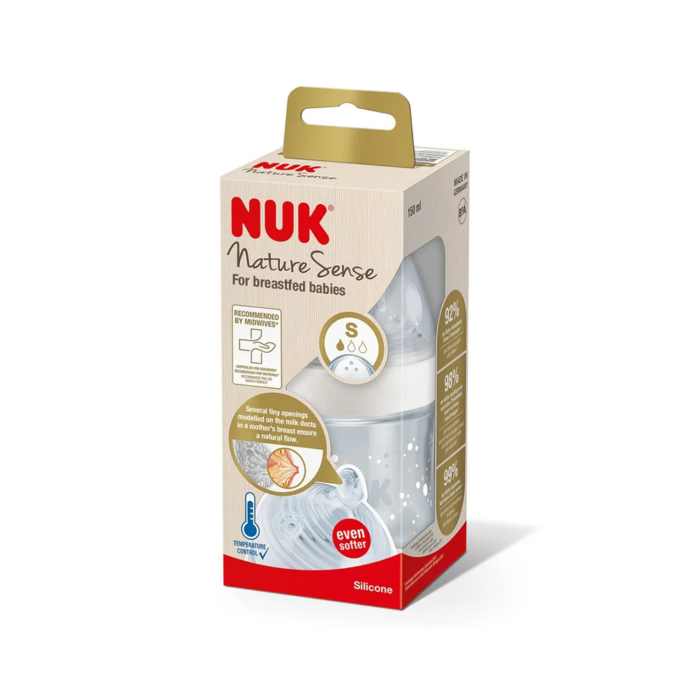 NUK BIBERON NATURE SENSE TEMPÉRATURE CONTROL 'S' 120ML VERRE GARÇON...