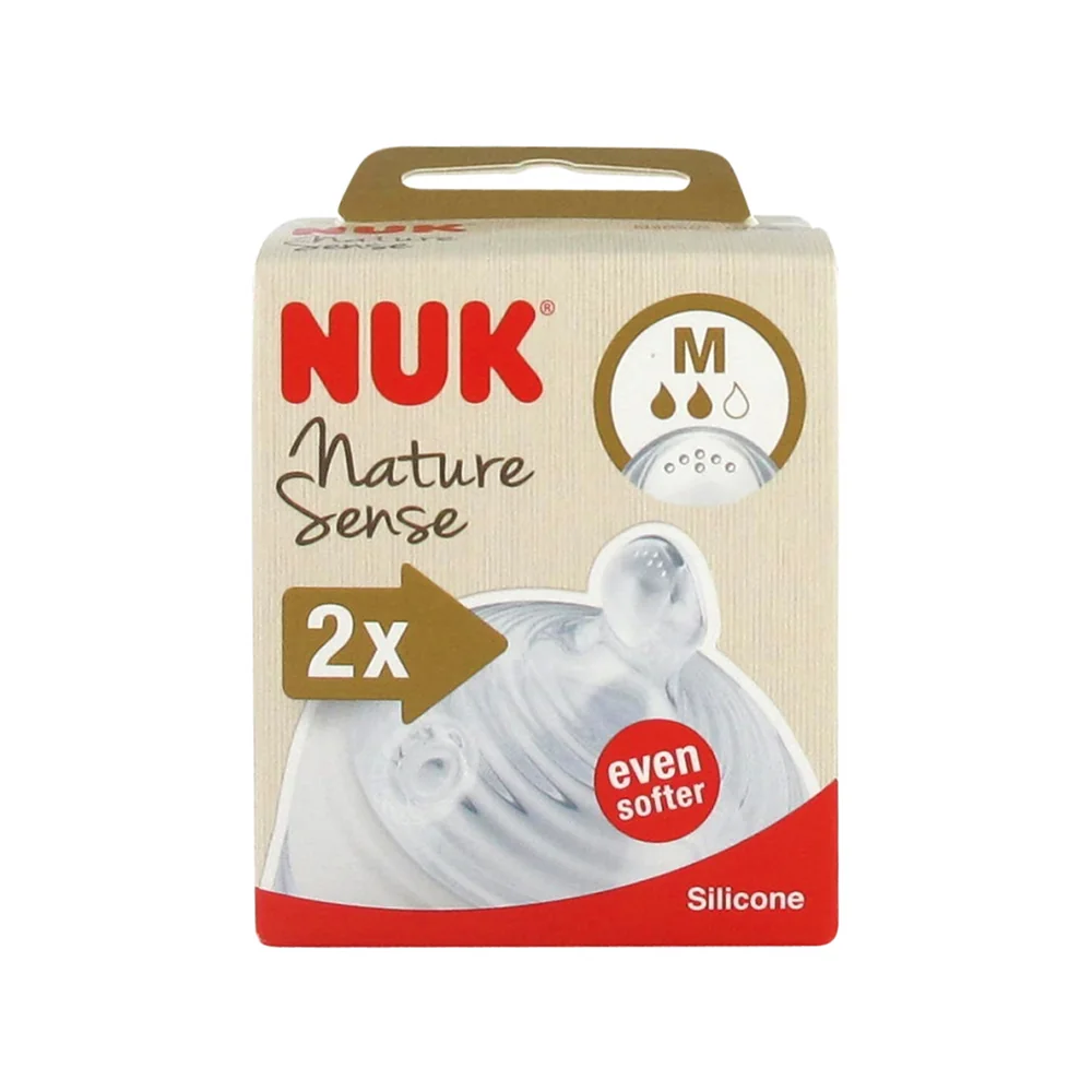 NUK NATURE SENSE 2 TÉTINES SILICONE TAILLE M pour Accueil