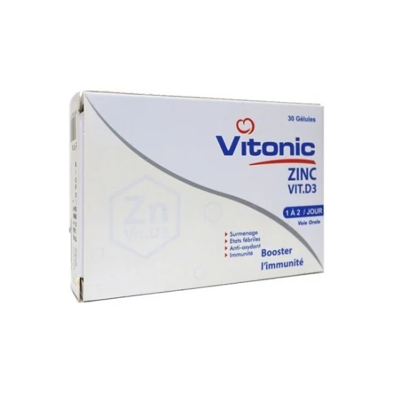 VITONIC ZINC VIT D3 BOITE DE 30 pour Accueil