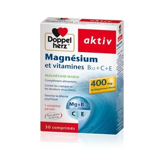 Doppel herz AKTIV MAGNESIUM ET VITAMINES 30 COMPRIMES pour Compléme...