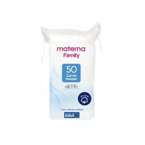 MATERNA COTON CARRES DOUCEUR 50 PIECES pour Accueil