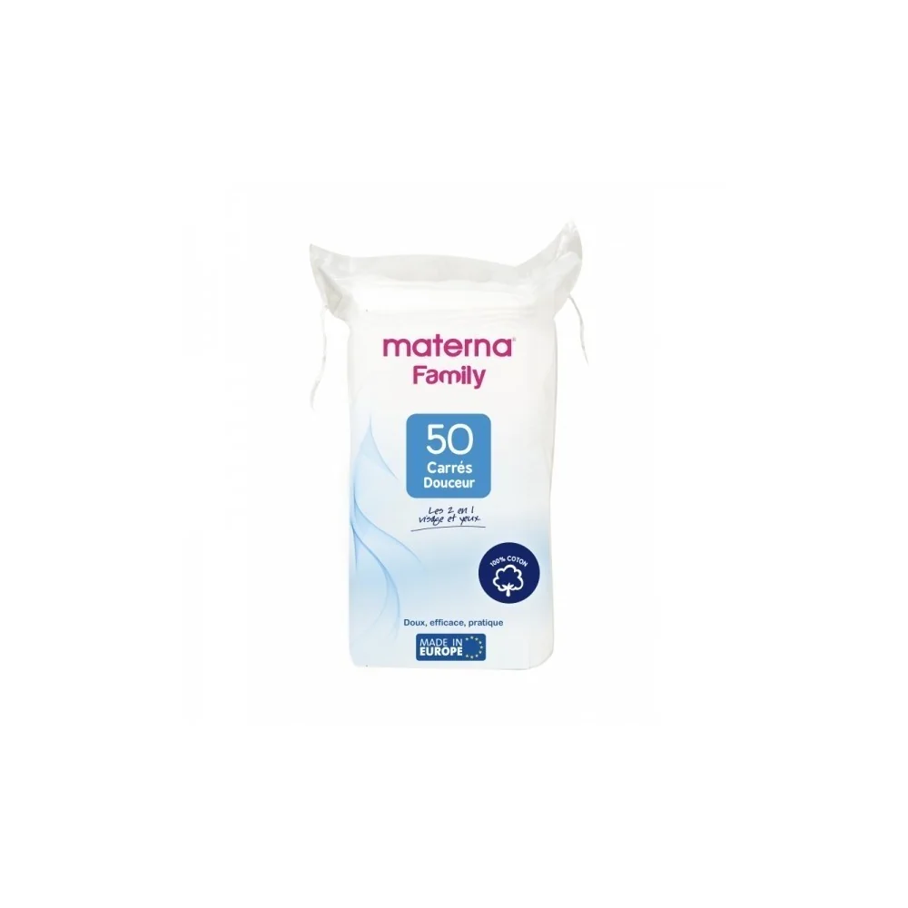 MATERNA COTON CARRES DOUCEUR 50 PIECES pour Accueil