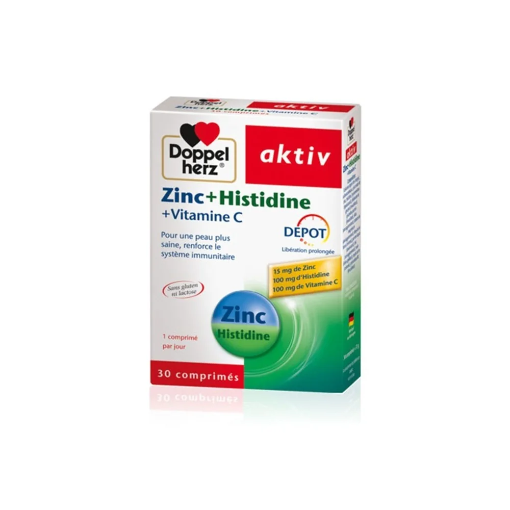 DOPPEL HERZ AKTIV - ZINC + HISTIDINE + VITAMINE C 30 COMPRIMES