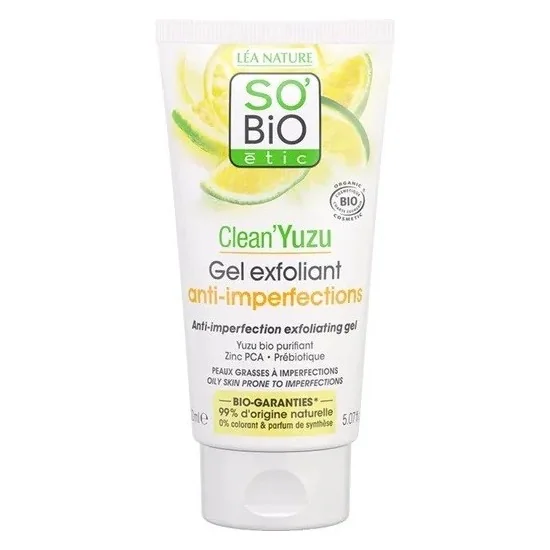 SOBIO Clean'Yuzu Gel Exfoliant, 150 ml pour Femmes