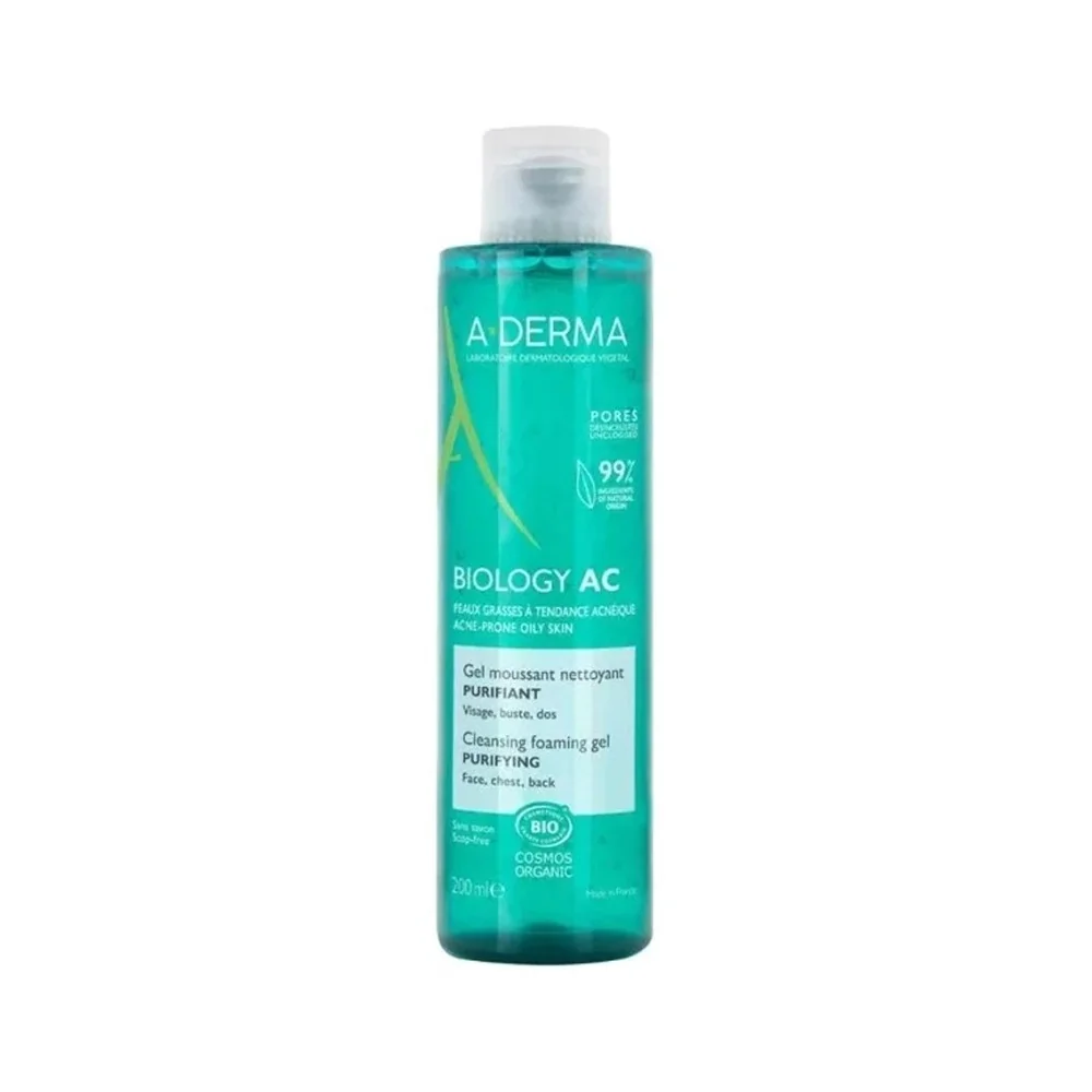 A-DERMA Biology AC Gel Moussant Nettoyant Purifiant Bio 200 ml pour...