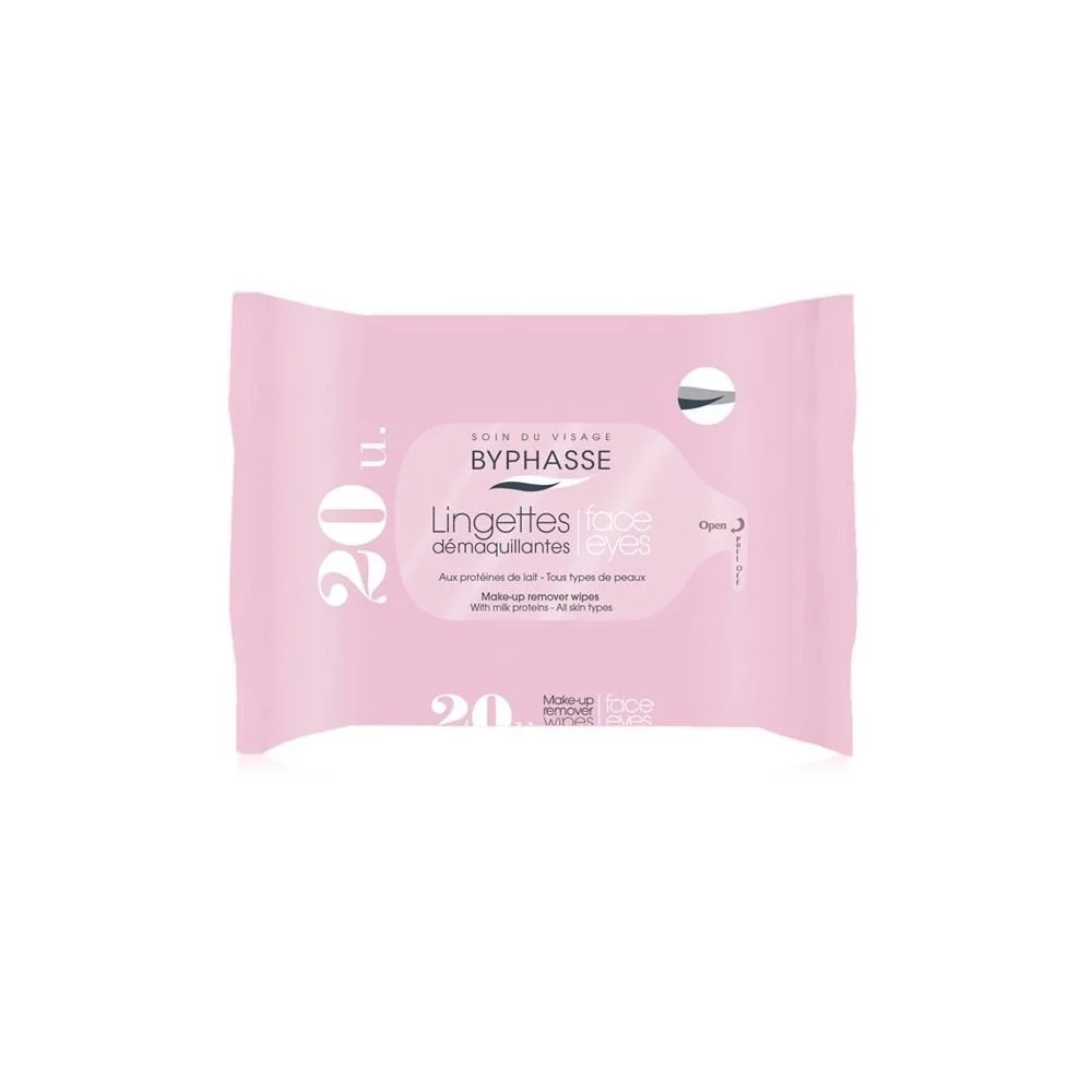 Byphasse lingettes démaquillantes 20 u. Protéines de lait visage et...