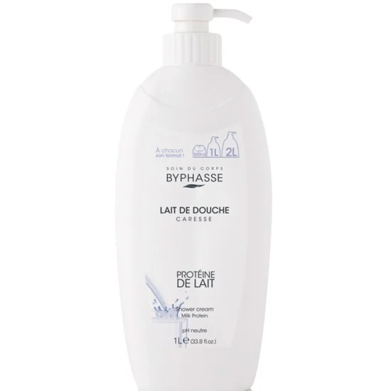 Byphasse Caresse Gel Douche Protéiné au Lait 1L pour Femmes