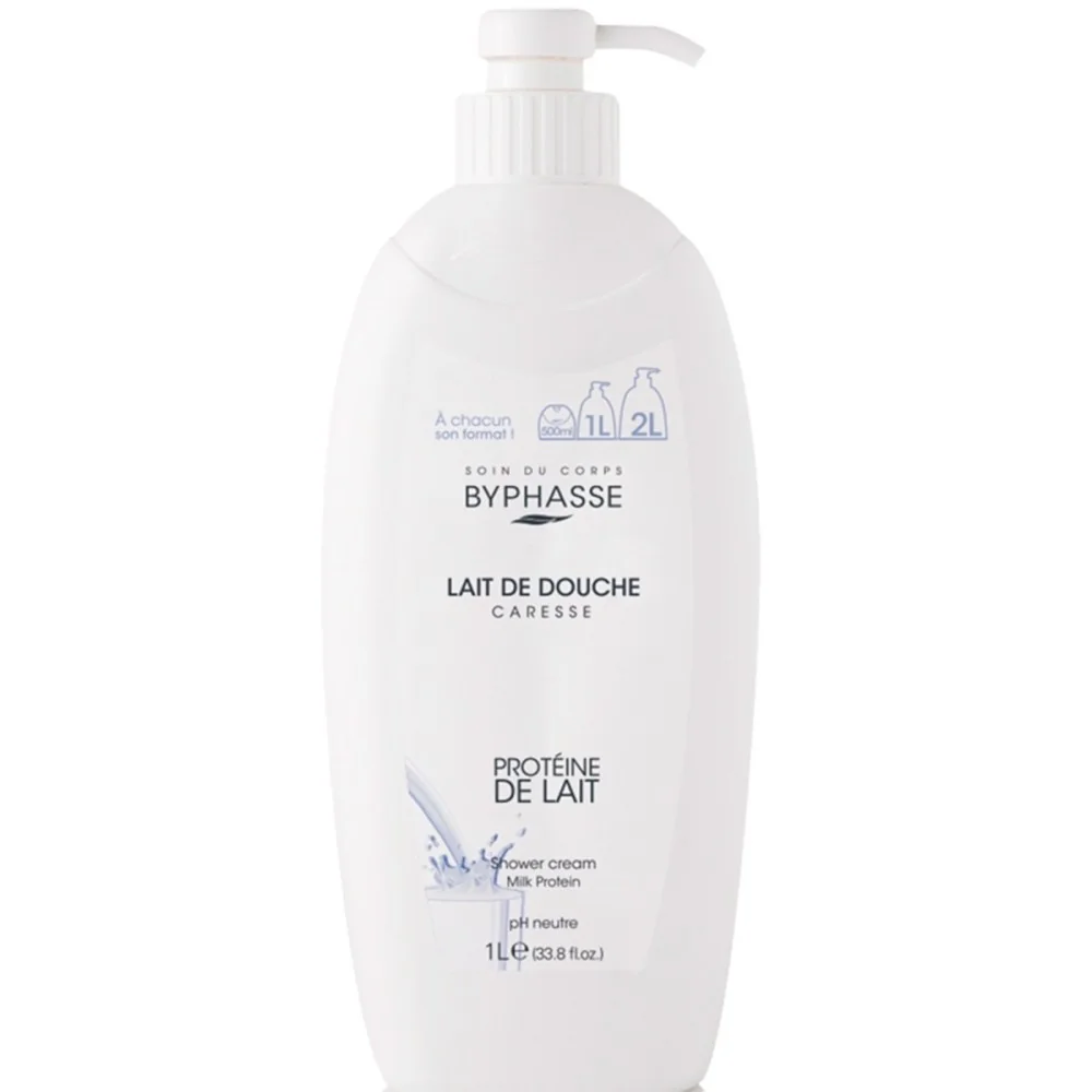 Byphasse Caresse Gel Douche Protéiné au Lait 1L pour Femmes