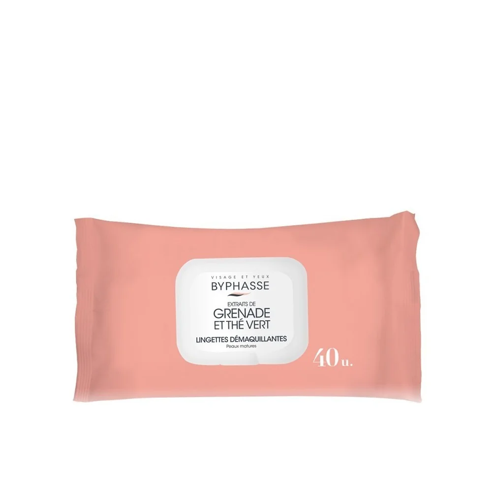BYPHASSE LINGETTES GRENADE ET THE VERT U 40 PEAU MATURE pour Femmes