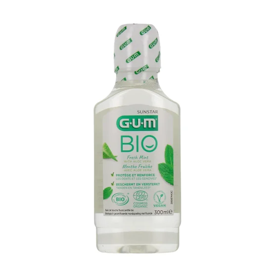 GUM BIO BAIN DE BOUCHE MENTHE FRAICHE AVEC ALOE VERA 300ML pour Femmes