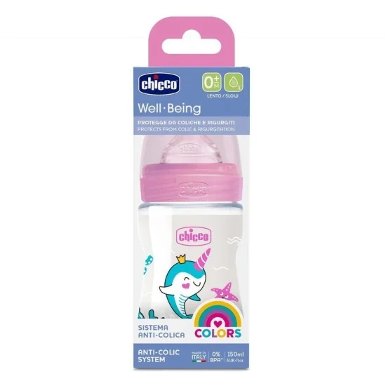 CHICCO - BIBERON EN PLASTIQUE FILLE +0MOIS 150ML pour Maman et bébé