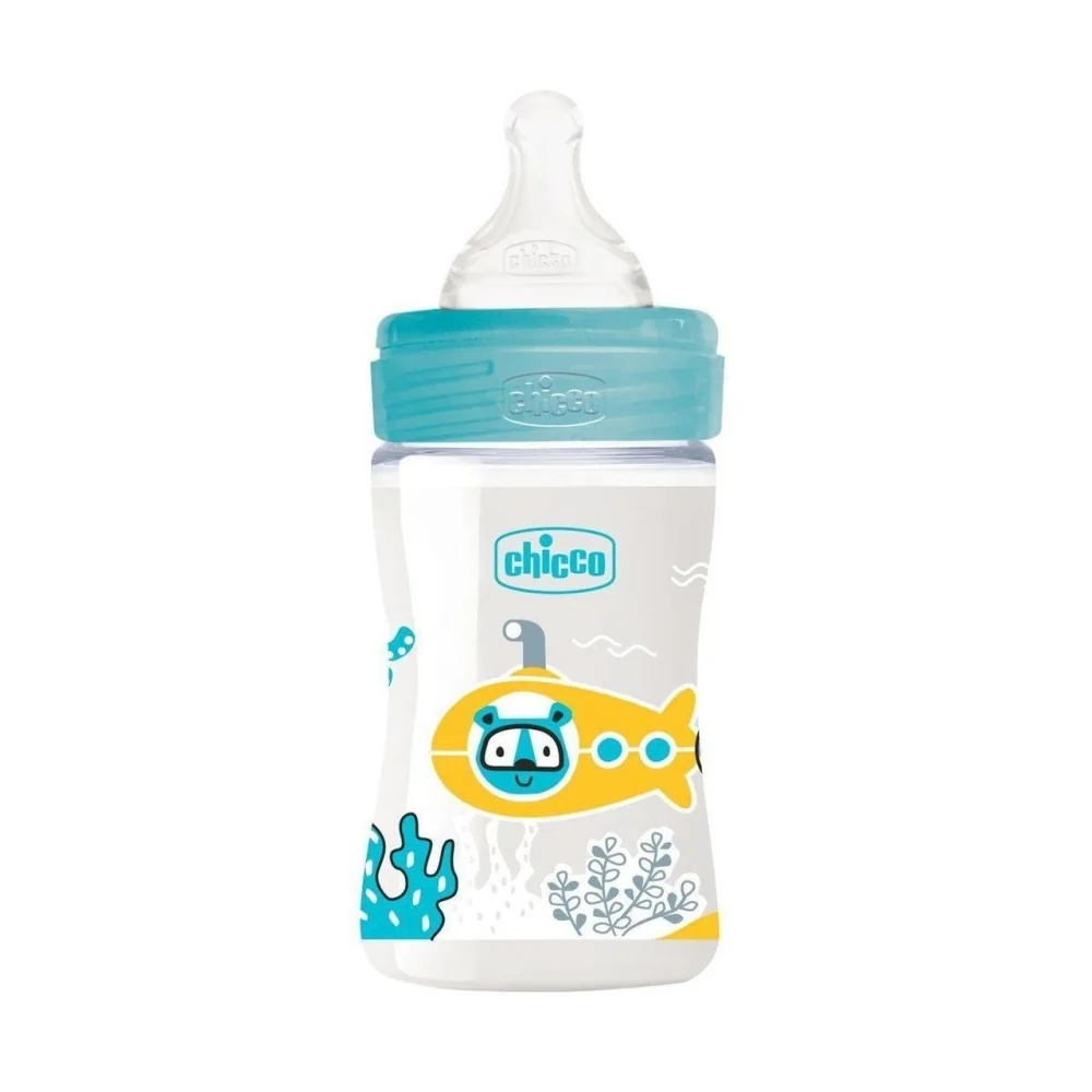 CHICCO - BIBERON EN PLASTIQUE BLEU +0MOIS 150ML pour Maman et bébé