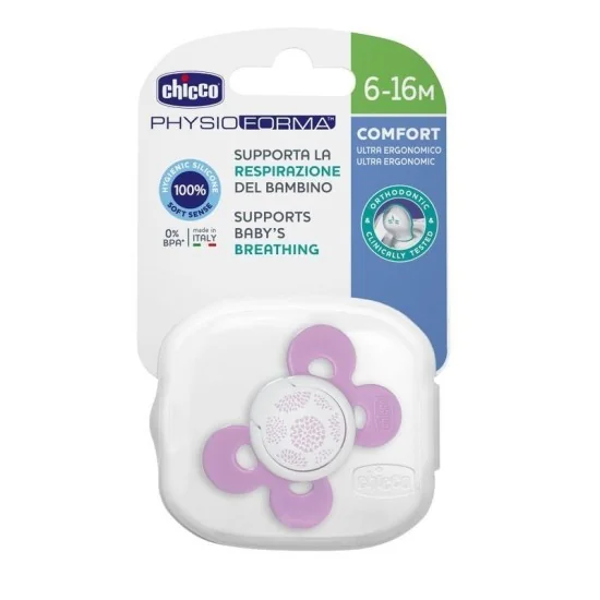 CHICCO - SUCETTE PHYSIO COMFORT EN SILICONE 6-16 MOIS pour Maman et...