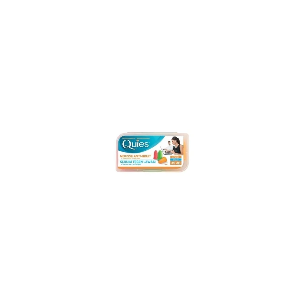 Quies Protection auditive en mousse FLUO B/6 [3 Paires] pour Femmes