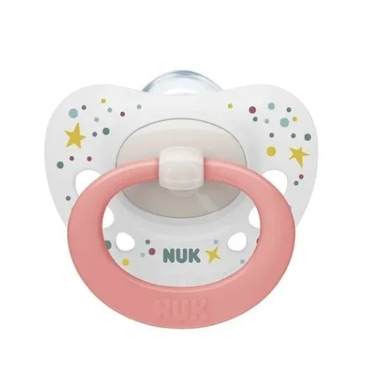Nuk sucette en silicone signature 0-6 mois étoile rose pour Accueil