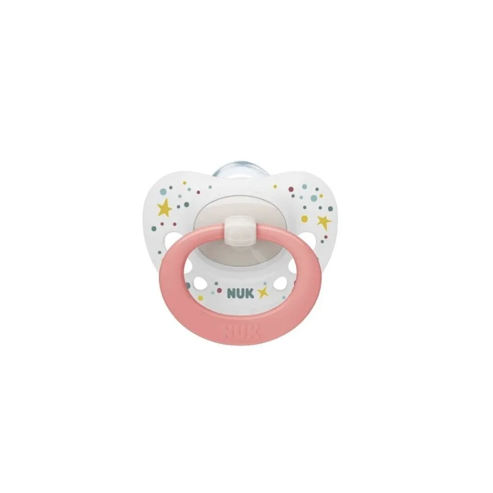 Nuk sucette en silicone signature 0-6 mois étoile rose pour Accueil