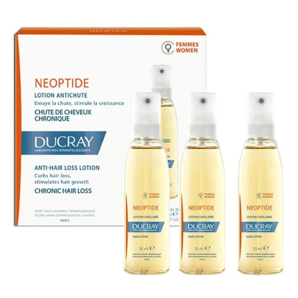 DUCRAY NEOPTIDE LOTION ANTICHUTE FEMMES 3 Flacons SPRAY 30ML pour B...