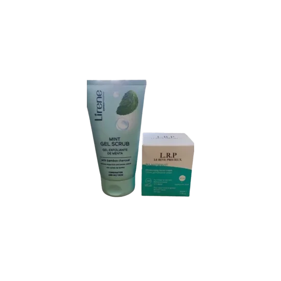 PACK LIRENE Gel Exfoliant Menthe 150 ML + LRP CREME HYDRATANTE VIT ...