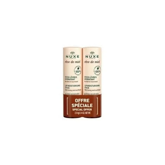 NUXE RÊVE DE MIEL Stick Lèvres Hydratant - 2x4g pour Beauté