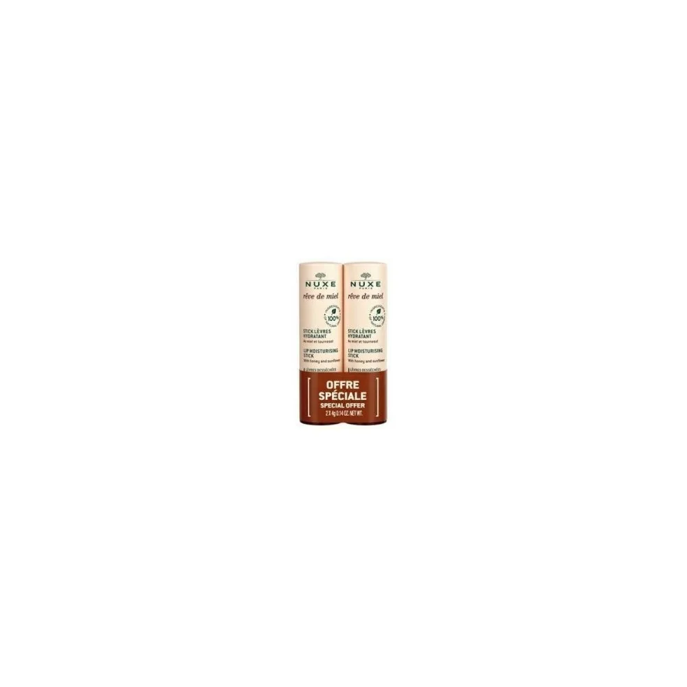 NUXE RÊVE DE MIEL Stick Lèvres Hydratant - 2x4g pour Beauté