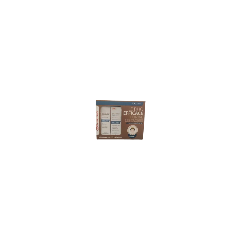 DUCRAY COFFRET MELASCREEN CONCENTRE ANTI TACHE + FLUIDE PROTECTEUR ...