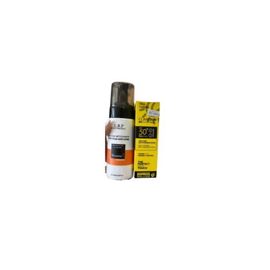 PACK LRP MOUSSE NETTOYANTE VIT C + CLARENIA PROTECT PLUS SPF50+ pou...