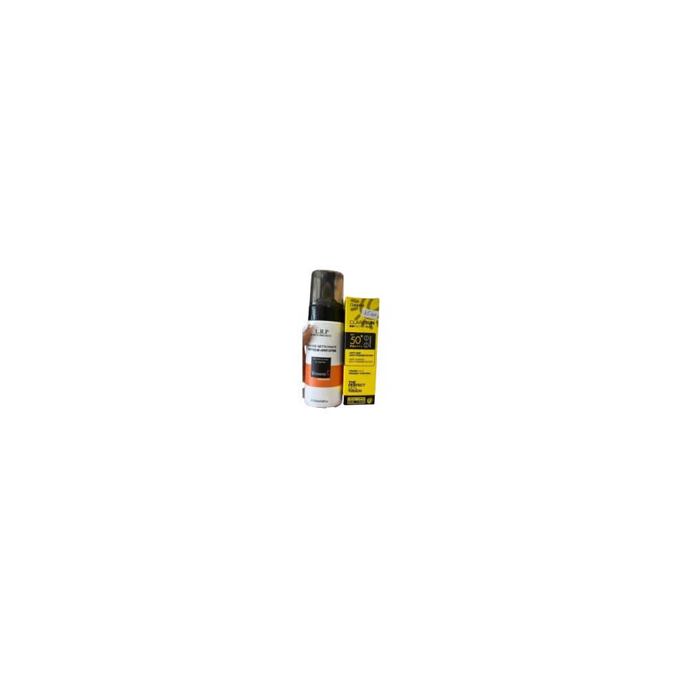 PACK LRP MOUSSE NETTOYANTE VIT C + CLARENIA PROTECT PLUS SPF50+ pou...