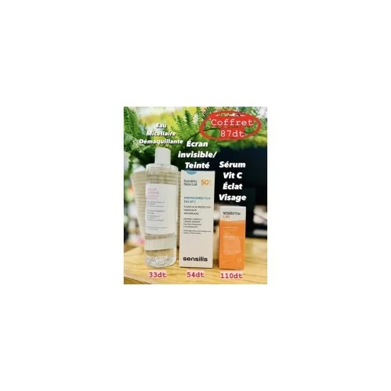 Coffret: Eau Micellaire Démaquillante Sensilis & Ecran invisible OU...