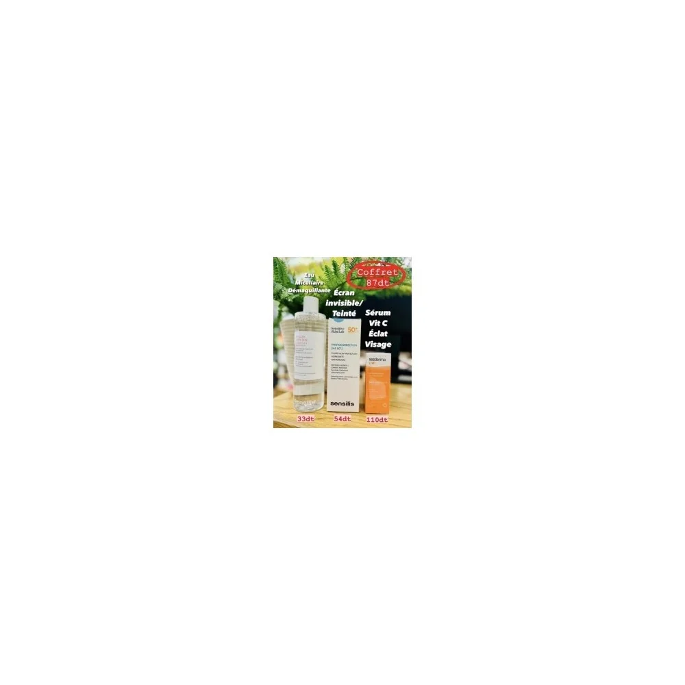 Coffret: Eau Micellaire Démaquillante Sensilis & Ecran invisible OU...