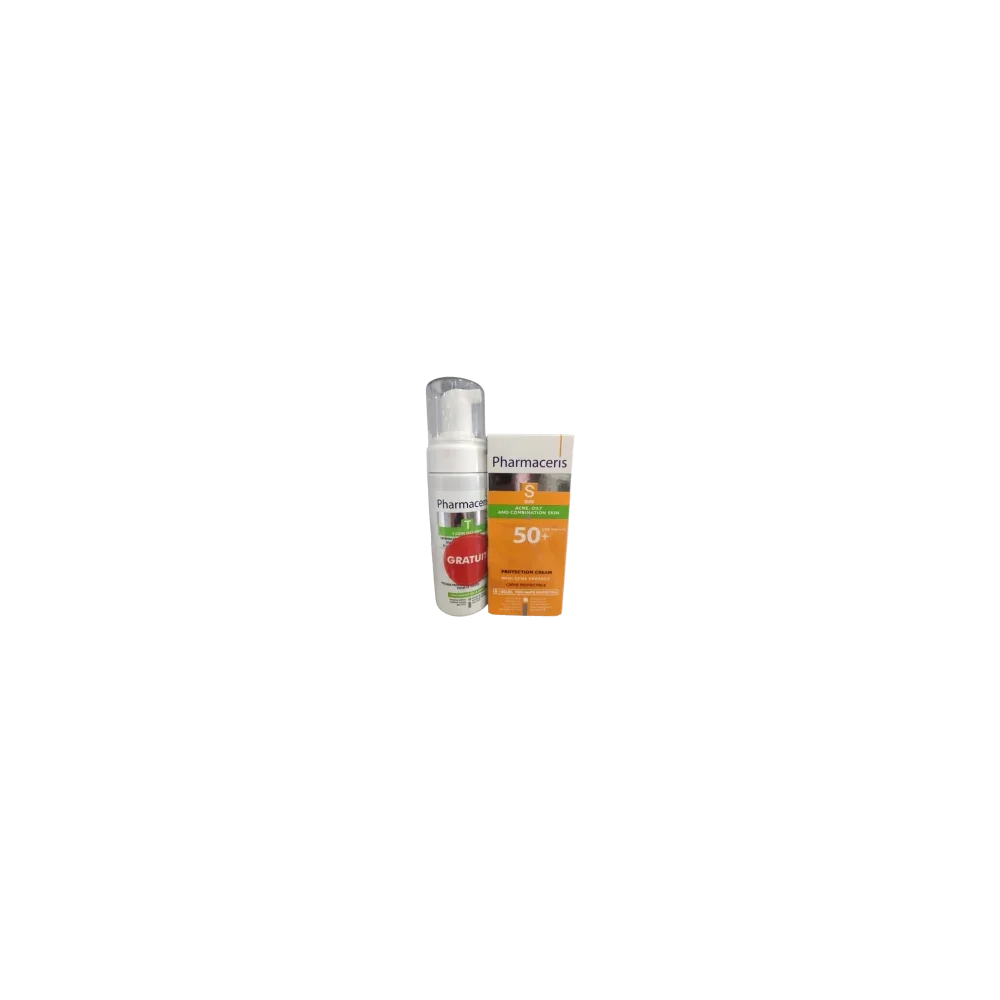 PHARMACERIS PACK ECRAN MEDI ACNE+MOUSSE NETTOYANTE T OFFERTE pour N...
