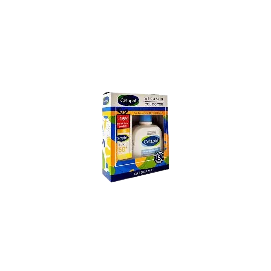 Cetaphil Coffret Sun Face Fluid Teinte SPF50+ + CETAPHIL LOTION NET...