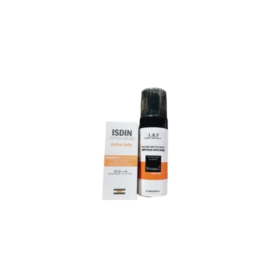 PACK ISDIN ACTIVE UNIFY INVISIBLE + LRP MOUSSE NETTOYANTE VIT C pou...